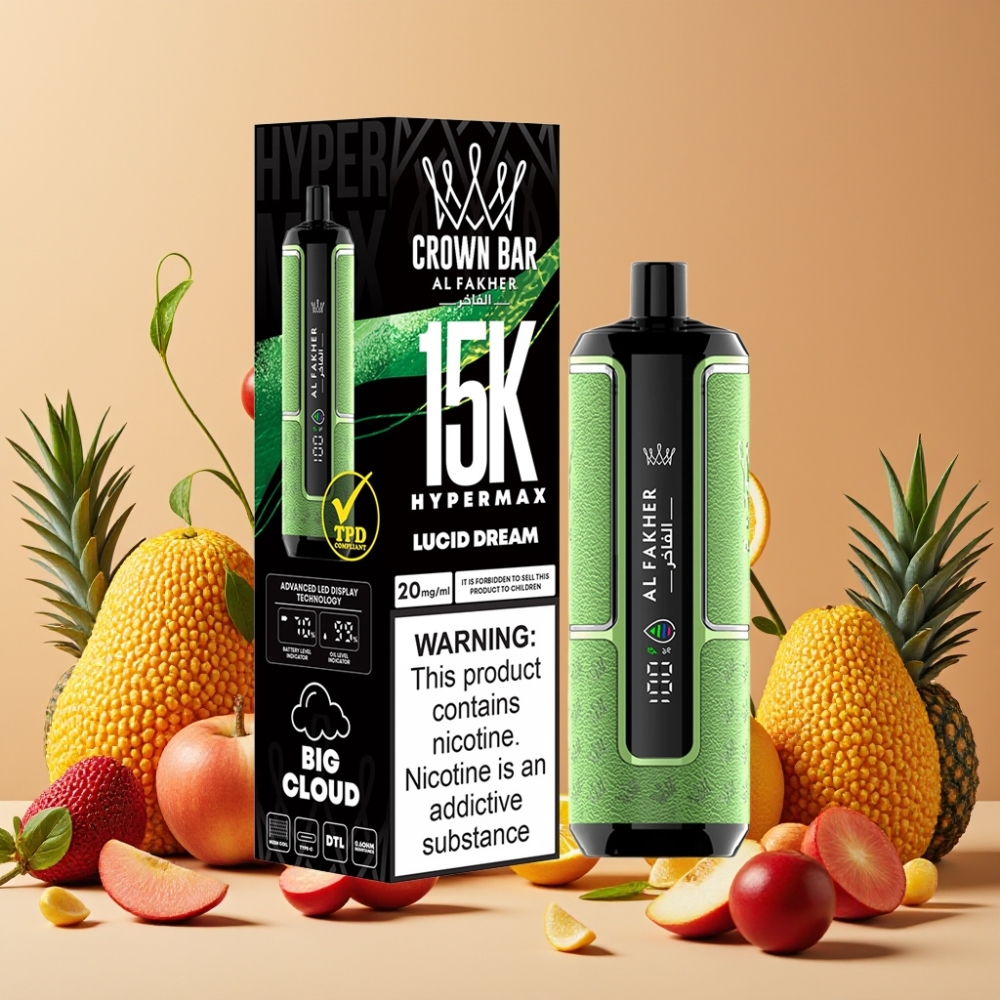 Al Fakher Crown Bar 15K Hypermax Vape Desechable Sueño Lúcido 22ml 15000 Caladas