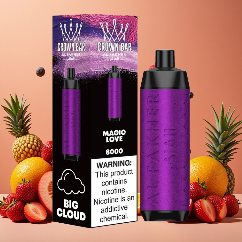 Al Fakher Crown Bar 8000 Crystal Desechable Vape Amor Mágico con 18ml y 8000 Caladas