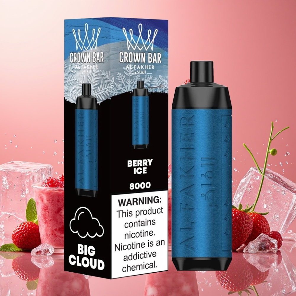 Al Fakher Crown Bar 8000 Crystal Desechable Vape Bayas Hielo 18ml 8000 Puffs