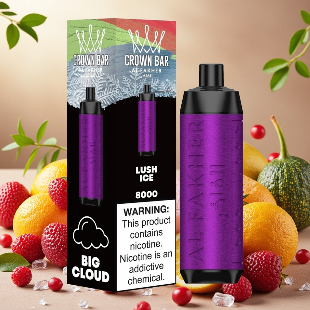 Al Fakher Crown Bar 8000 Crystal Desechable Vape Hielo Lush con 18ml y 8000 Caladas