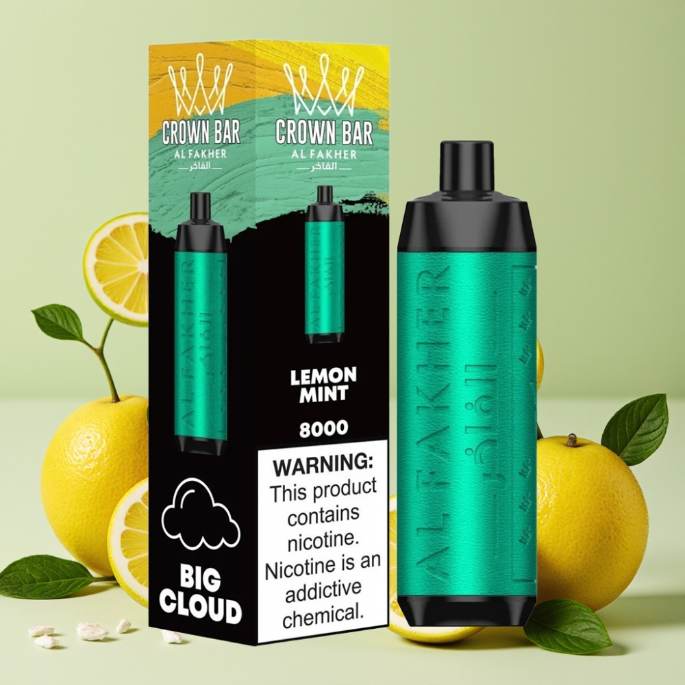 Al Fakher Crown Bar 8000 Crystal Desechable Vape Limón Menta 18ml 5mg