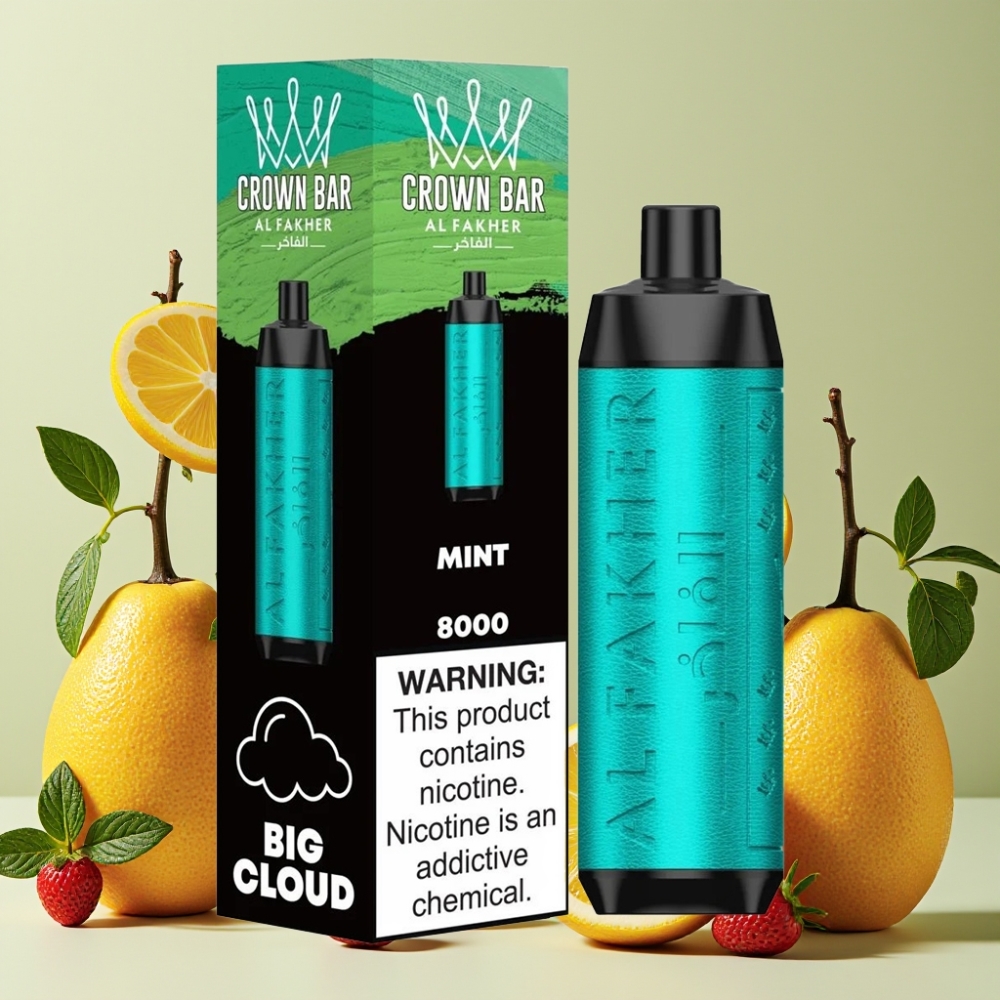 Al Fakher Crown Bar 8000 Crystal Desechable Vape Menta 18ml 8000 Caladas