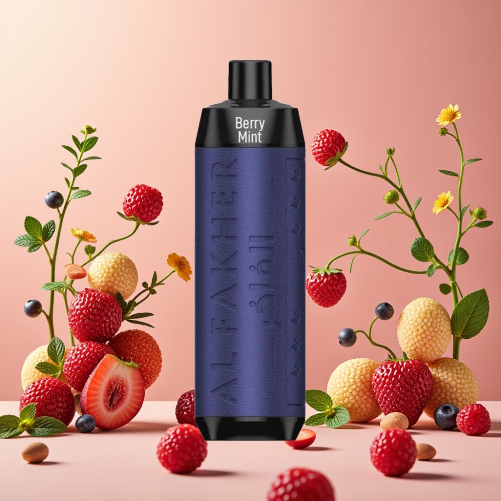 Al Fakher Crown Bar 8000 Crystal Desechable Vape Menta Baya con 18ml de líquido y 5mg de nicotina