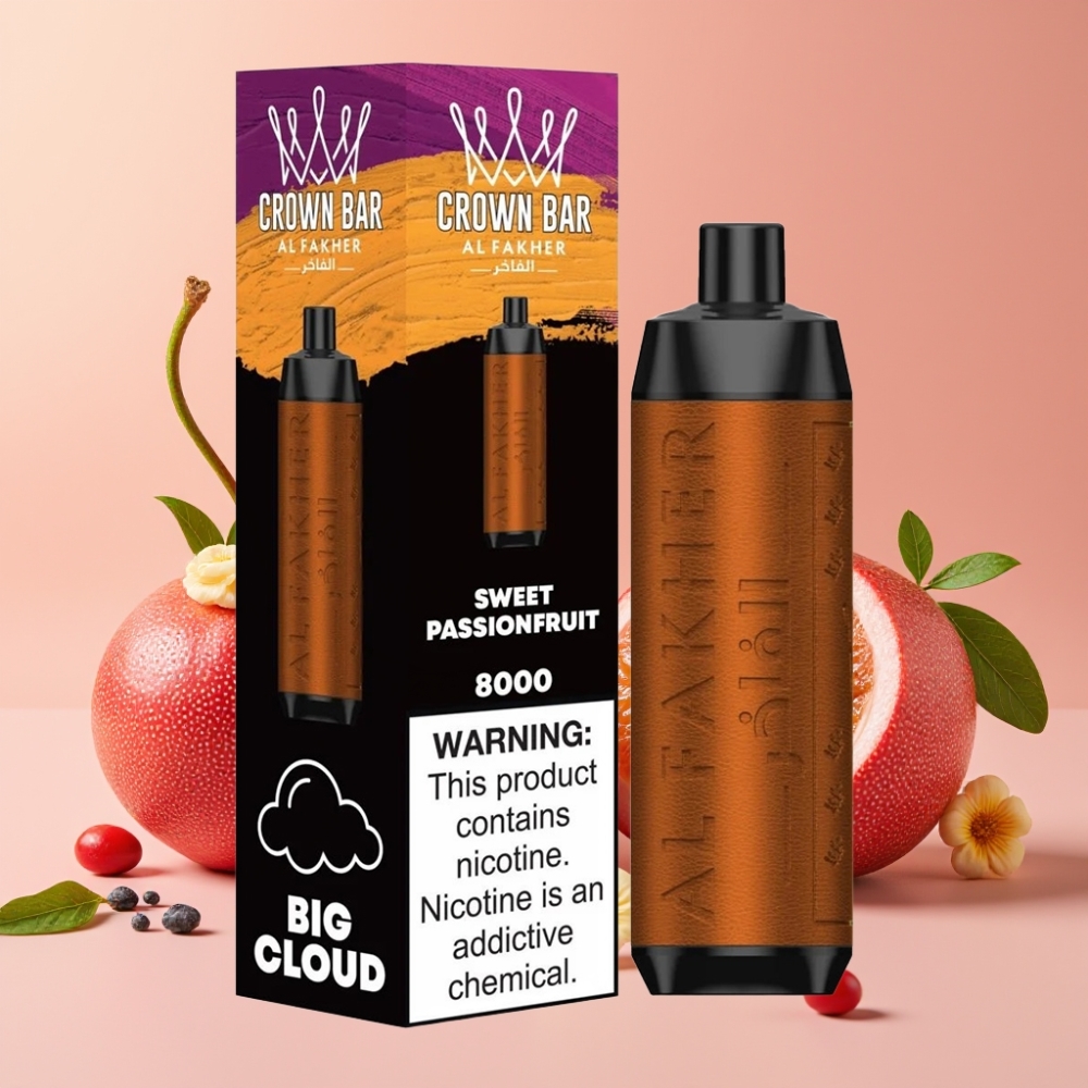 Al Fakher Crown Bar 8000 Crystal Desechable Vape Pasión Dulce con 18ml y 8000 Caladas