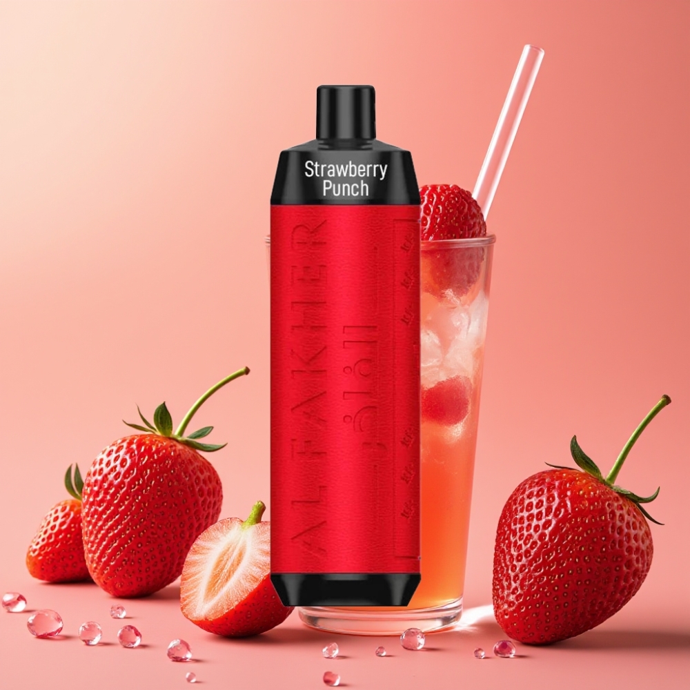 Al Fakher Crown Bar 8000 Crystal Desechable Vape Ponche de Fresa con 18ml y 8000 Caladas