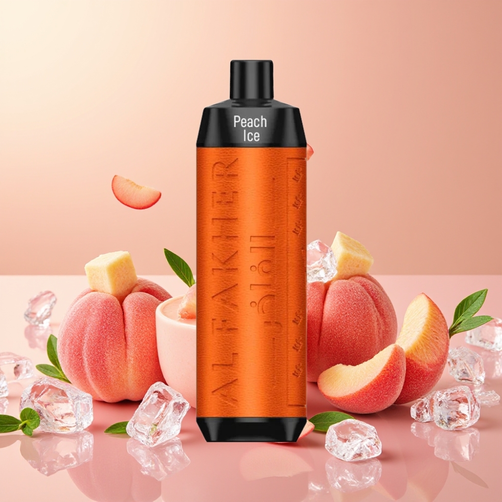 Al Fakher Crown Bar 8000 Crystal Vape Desechable Melocotón Hielo con 8000 Puffs y 5mg Nicotina