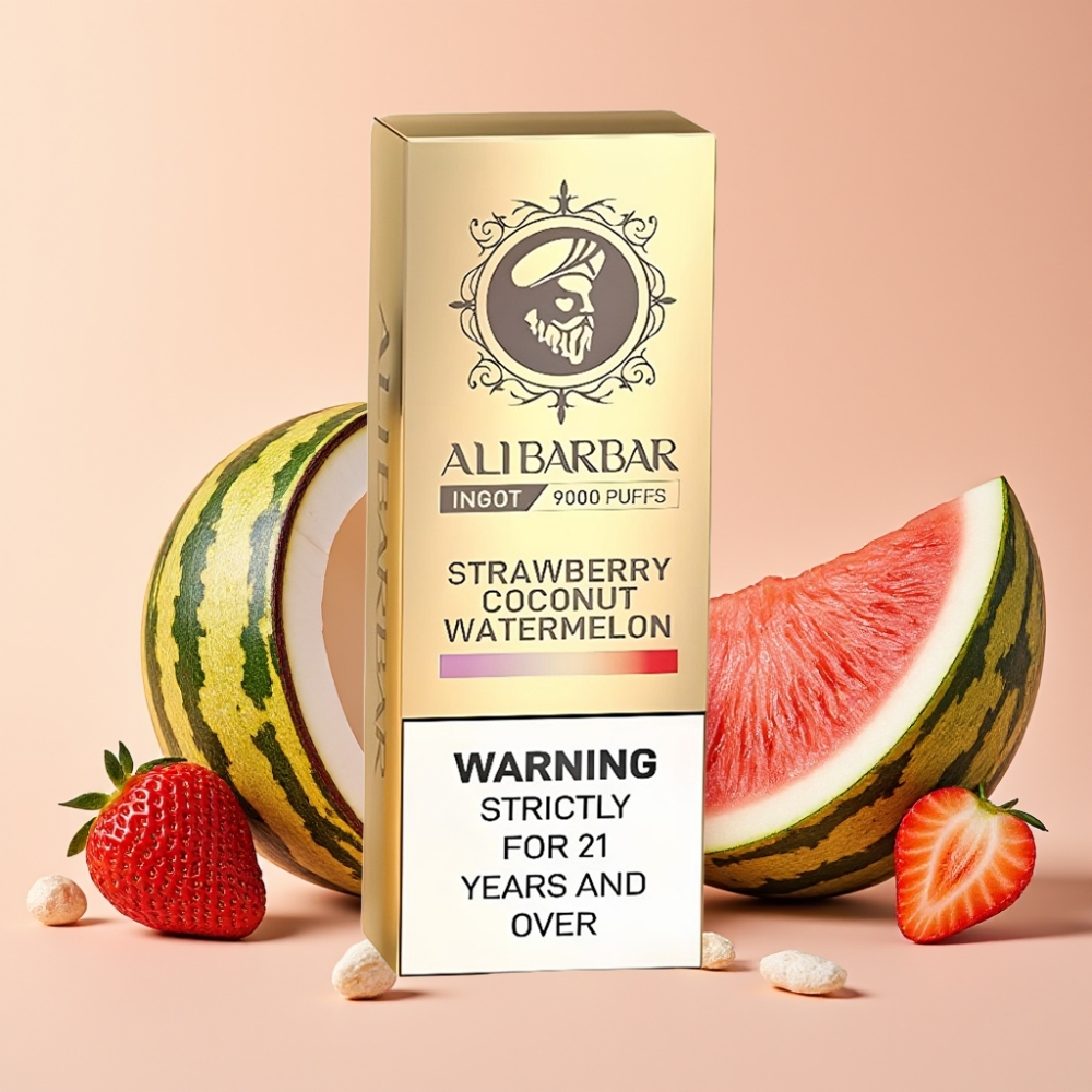 Alibarbar Ingot 9000 Puffs Vape Desechable Fresa Coco Sandía 22ml 2350mAh