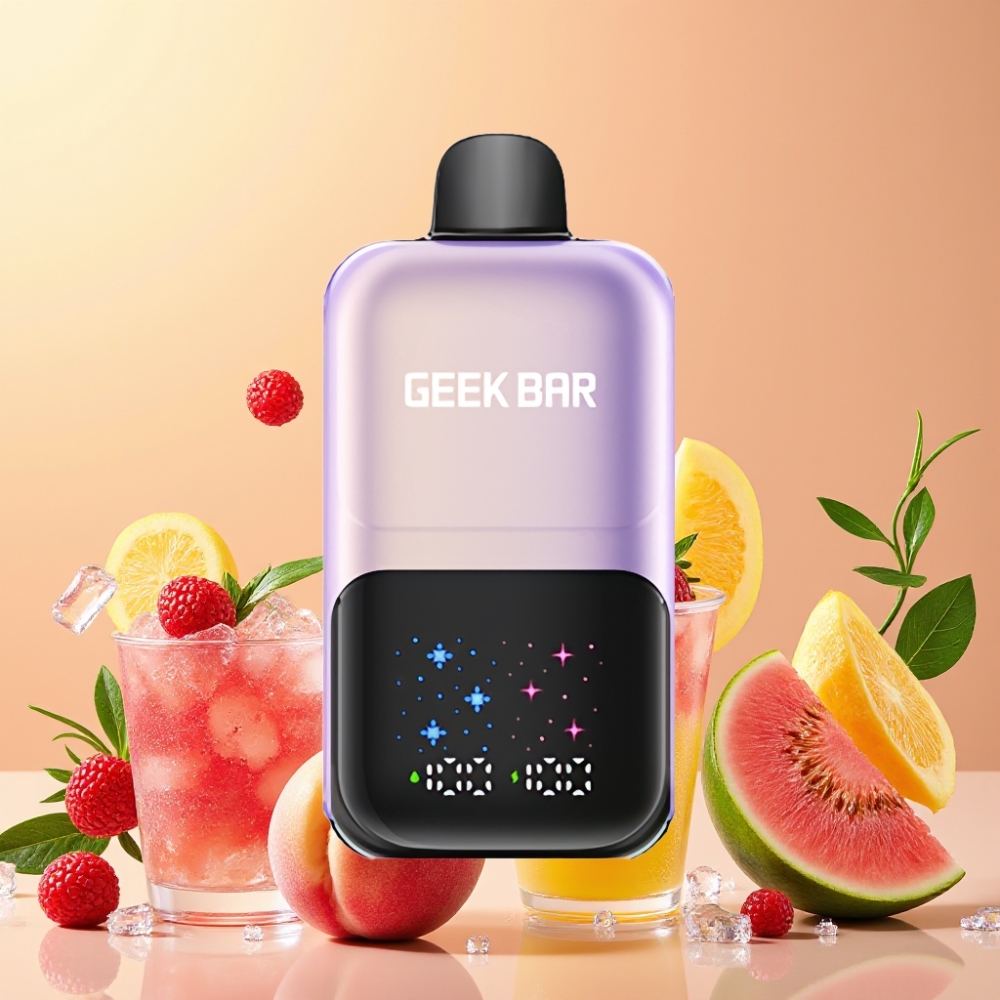 GEEK BAR 2GO 20ml 50000 Caladas Dos Series Vapeador Desechable Durazno Mango Sandía Hielo con Pantalla Interactiva