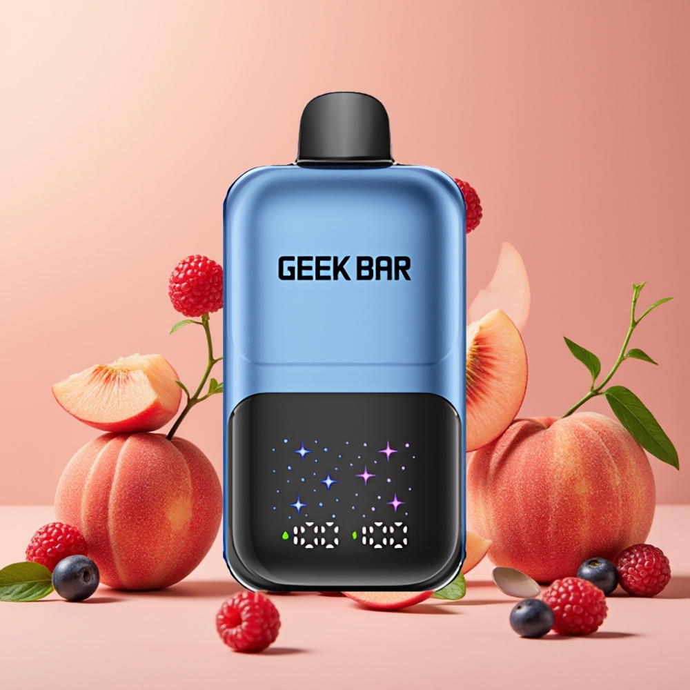 GEEK BAR 2GO 20ml 50000 Puffs Dos Series Vape Desechable con Sabor a Durazno y Bayas y Batería Recargable