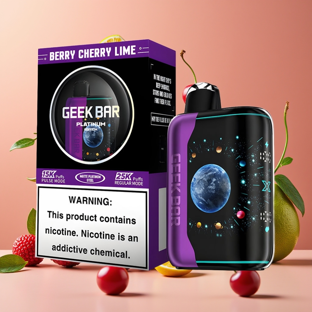 GEEK BAR Platinum Edition 25000 Vape Desechable Baya Cereza Lima con Pantalla 3D y Carga Rápida