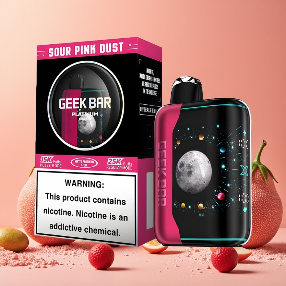 GEEK BAR Platinum Edition 25000 Vape Desechable Polvo Rosa Ácido con Dual Mesh Coil