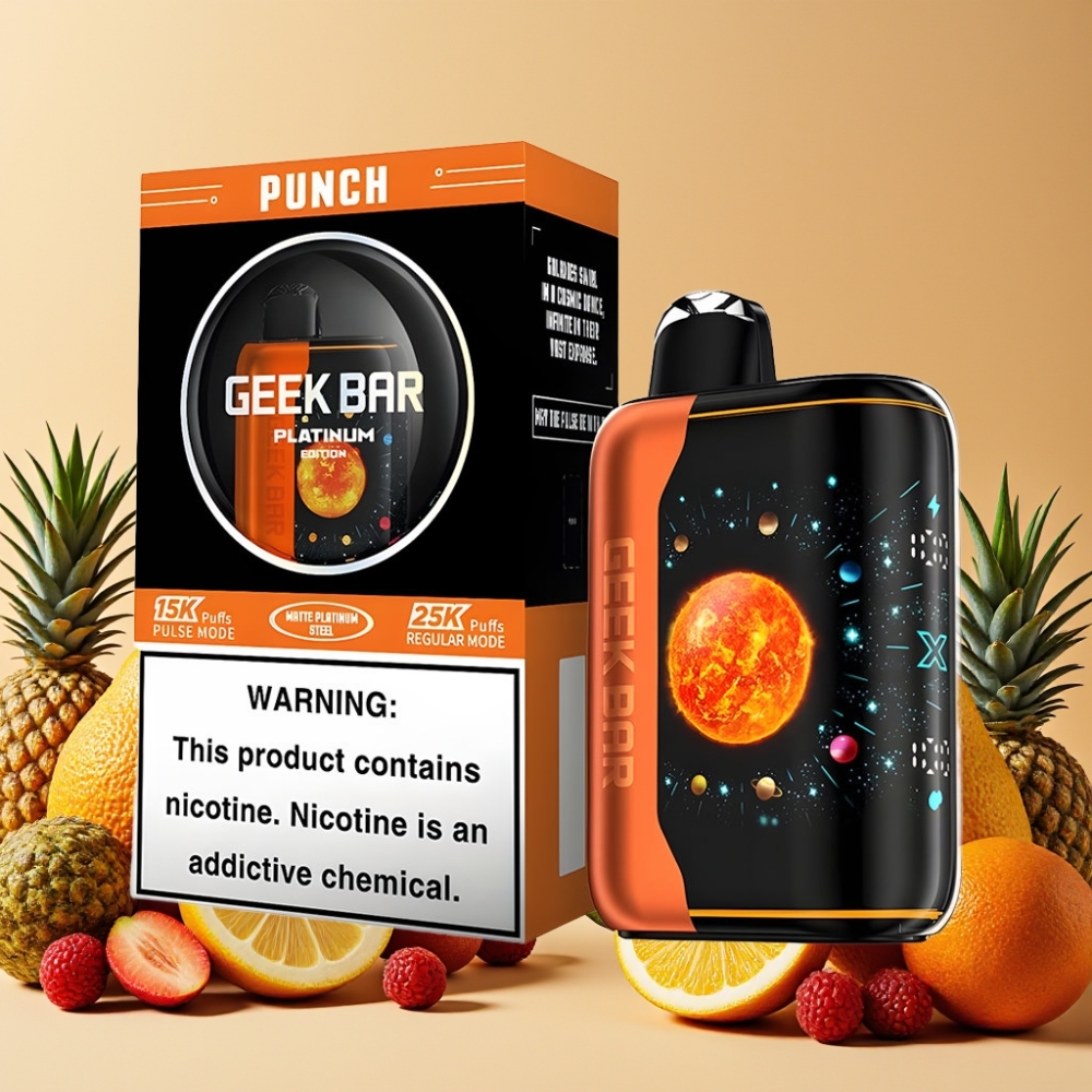GEEK BAR Platinum Edition 25000 Vape Desechable Sabor Ponche con Pantalla 3D y Carga Rápida