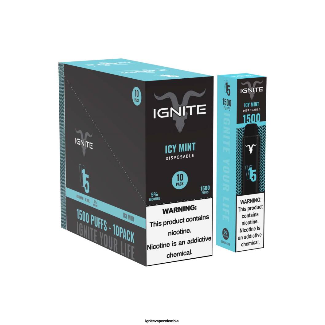 IGNITE V15 paquete de 10 bolígrafos vaporizadores hielo azul 86JD96 - IGNITE Vape Colombia