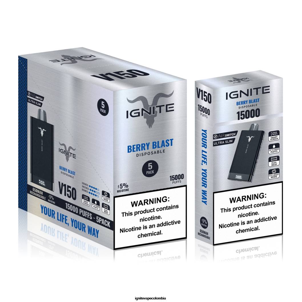 IGNITE V150 paquete de 5 bolígrafos vaporizadores hielo de sandia 86JD94 - Vape IGNITE Nicotina
