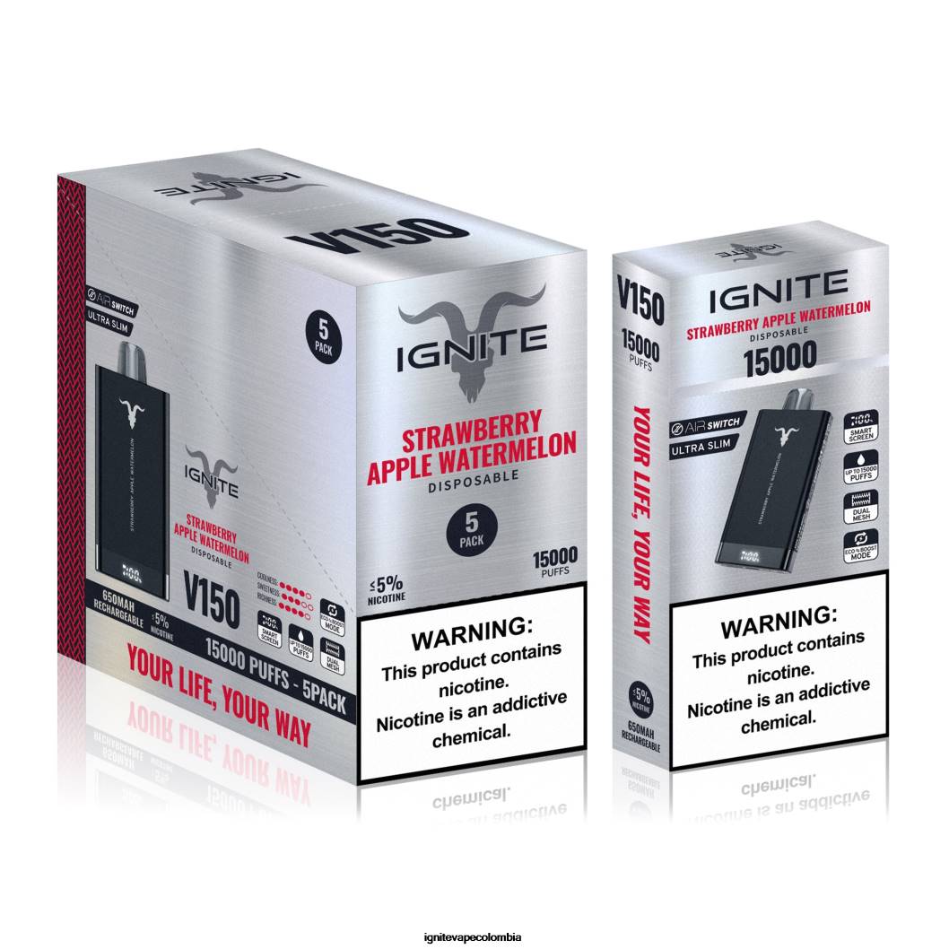 IGNITE V150 paquete de 5 bolígrafos vaporizadores hielo de sandia 86JD94 - Vape IGNITE Nicotina