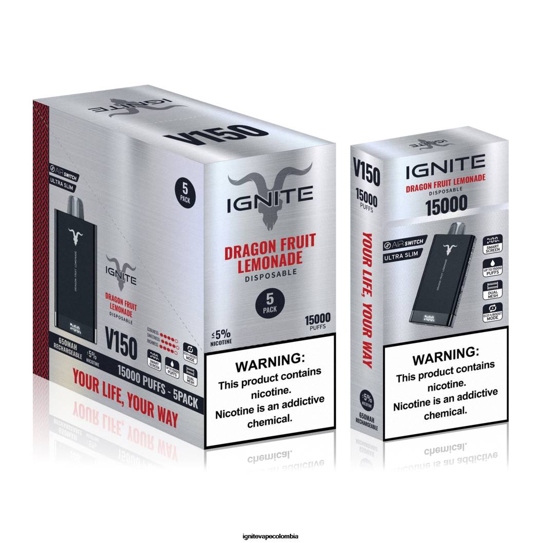 IGNITE V150 paquete de 5 bolígrafos vaporizadores hielo de sandia 86JD94 - Vape IGNITE Nicotina