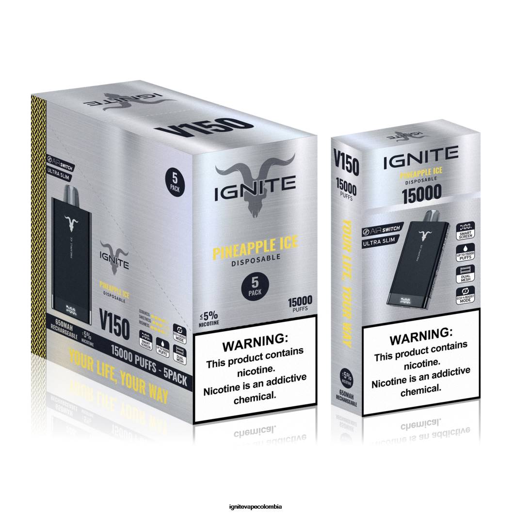 IGNITE V150 paquete de 5 bolígrafos vaporizadores hielo de sandia 86JD94 - Vape IGNITE Nicotina