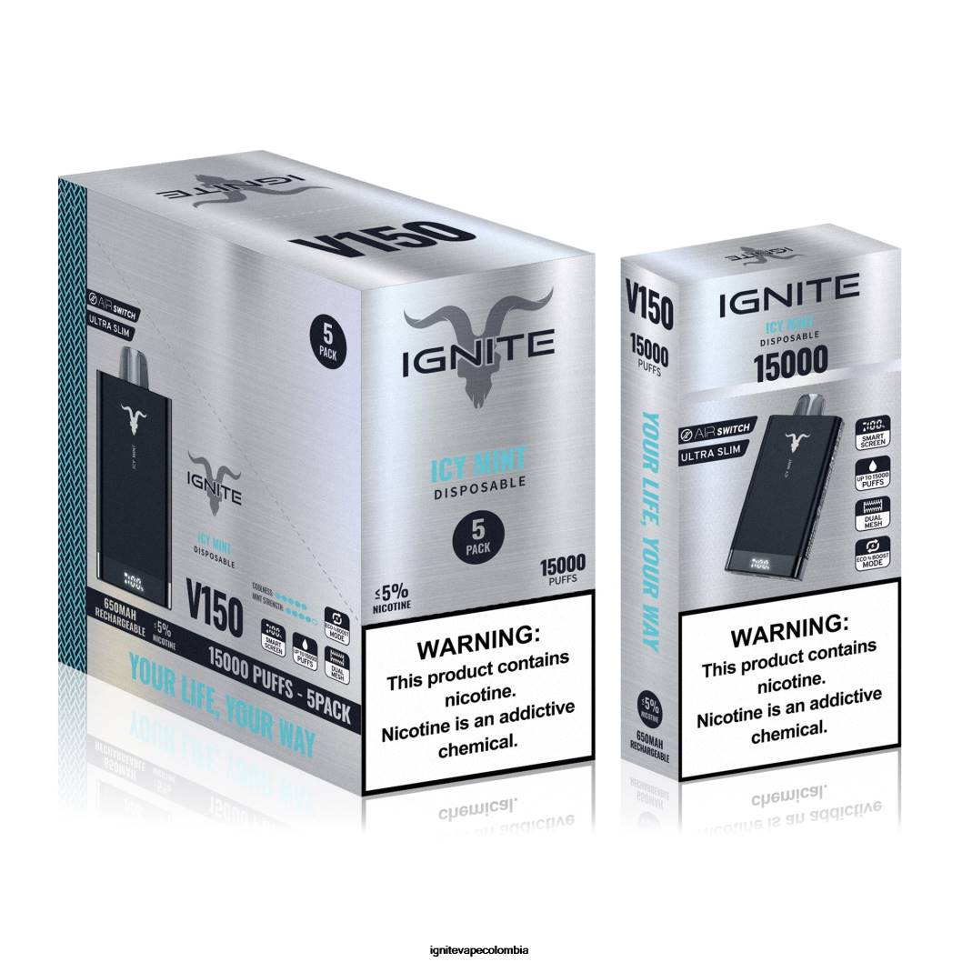 IGNITE V150 paquete de 5 bolígrafos vaporizadores hielo de sandia 86JD94 - Vape IGNITE Nicotina