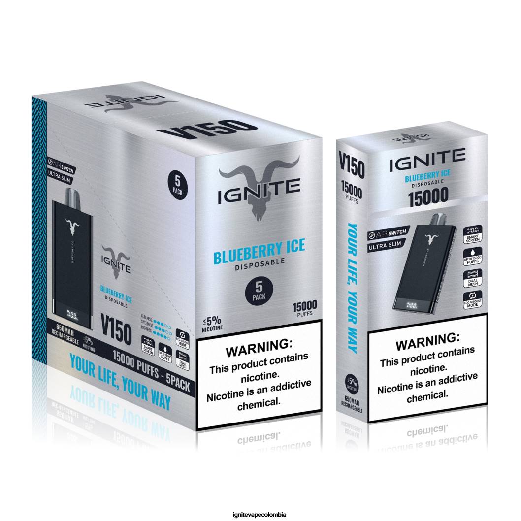 IGNITE V150 paquete de 5 bolígrafos vaporizadores hielo de sandia 86JD94 - Vape IGNITE Nicotina