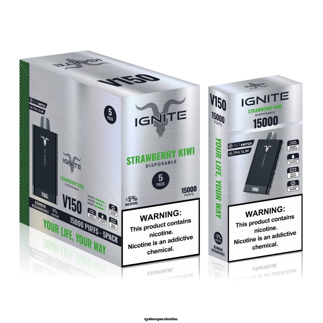 IGNITE V150 paquete de 5 bolígrafos vaporizadores kiwi fresa 86JD92 - IGNITE Precio Colombia