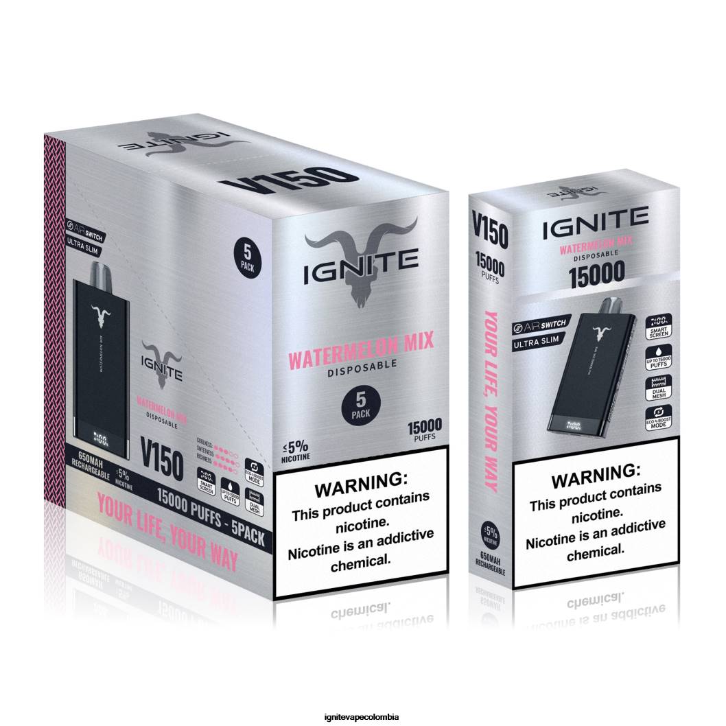 IGNITE V150 paquete de 5 bolígrafos vaporizadores mezcla de sandia 86JD95 - IGNITE Online Shop