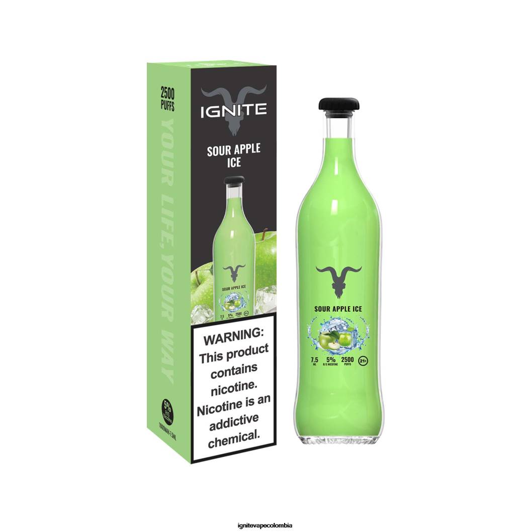 IGNITE V25 pluma vaporizador hielo de manzana agria 86JD118 - IGNITE Vape Bogotá