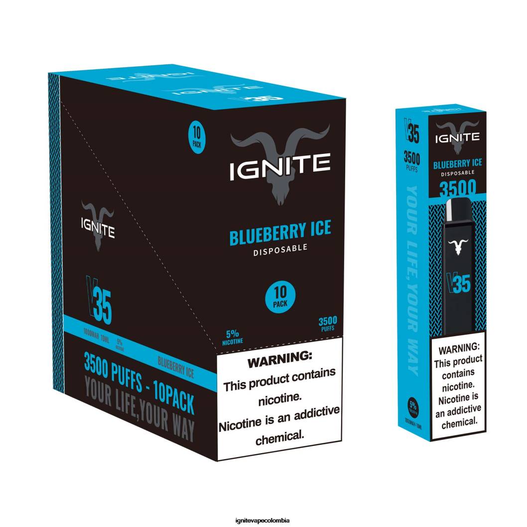 IGNITE V35 paquete de 10 bolígrafos vaporizadores hielo de arándanos 86JD119 - IGNITE Pod Sabores