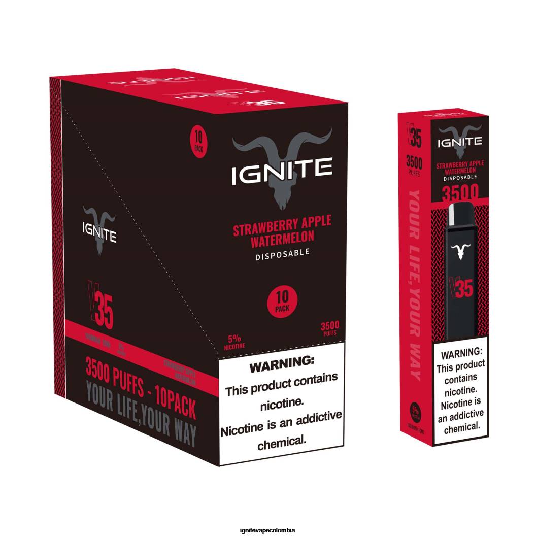 IGNITE V35 paquete de 10 bolígrafos vaporizadores hielo de frambuesa azul 86JD120 - IGNITE Sabores