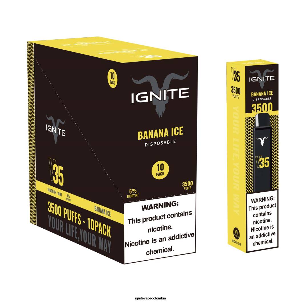 IGNITE V35 paquete de 10 bolígrafos vaporizadores hielo de frambuesa azul 86JD120 - IGNITE Sabores