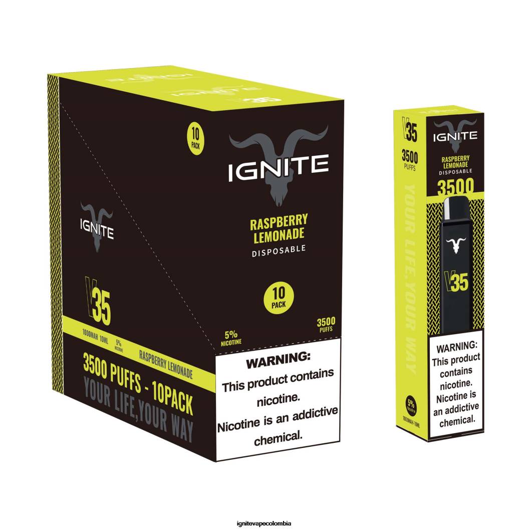 IGNITE V35 paquete de 10 bolígrafos vaporizadores hielo de frambuesa azul 86JD120 - IGNITE Sabores