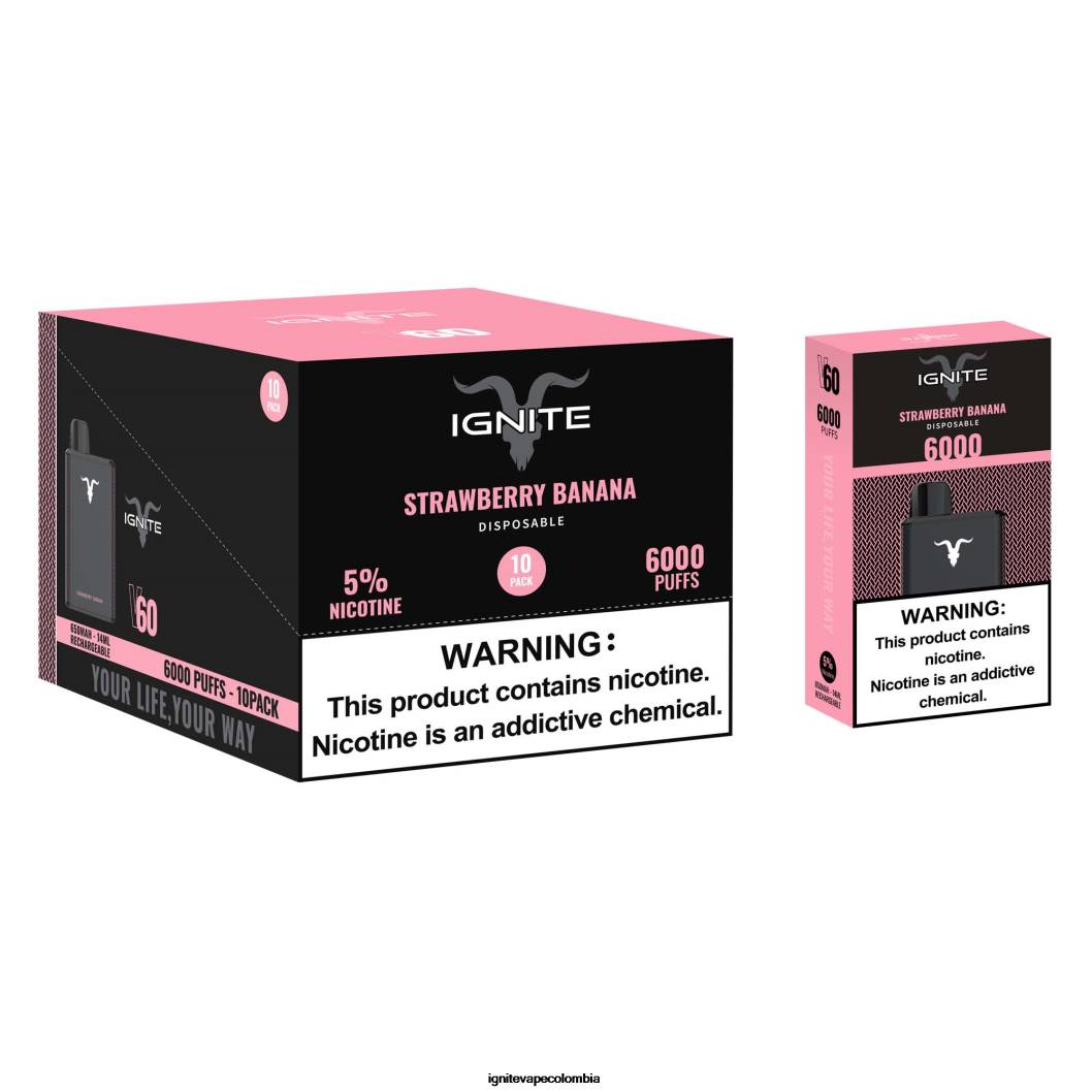IGNITE V60 paquete de 10 bolígrafos vaporizadores kiwi fresa 86JD26 - IGNITE Vape Colombia