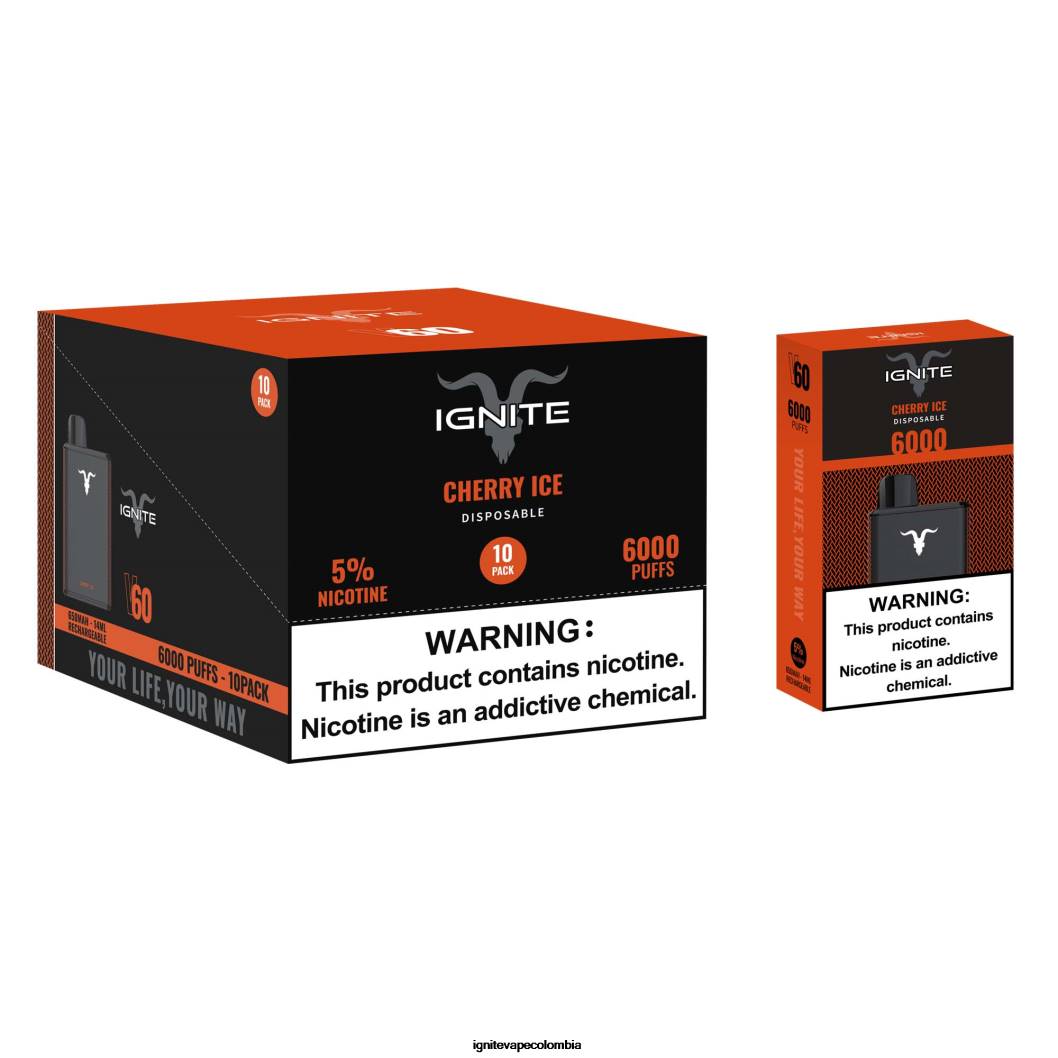 IGNITE V60 paquete de 10 bolígrafos vaporizadores kiwi fresa 86JD26 - IGNITE Vape Colombia