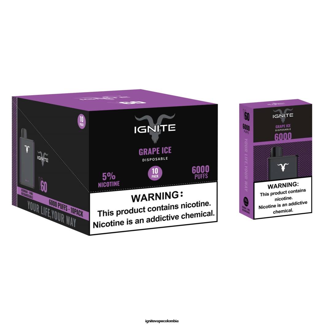 IGNITE V60 paquete de 10 bolígrafos vaporizadores kiwi fresa 86JD26 - IGNITE Vape Colombia