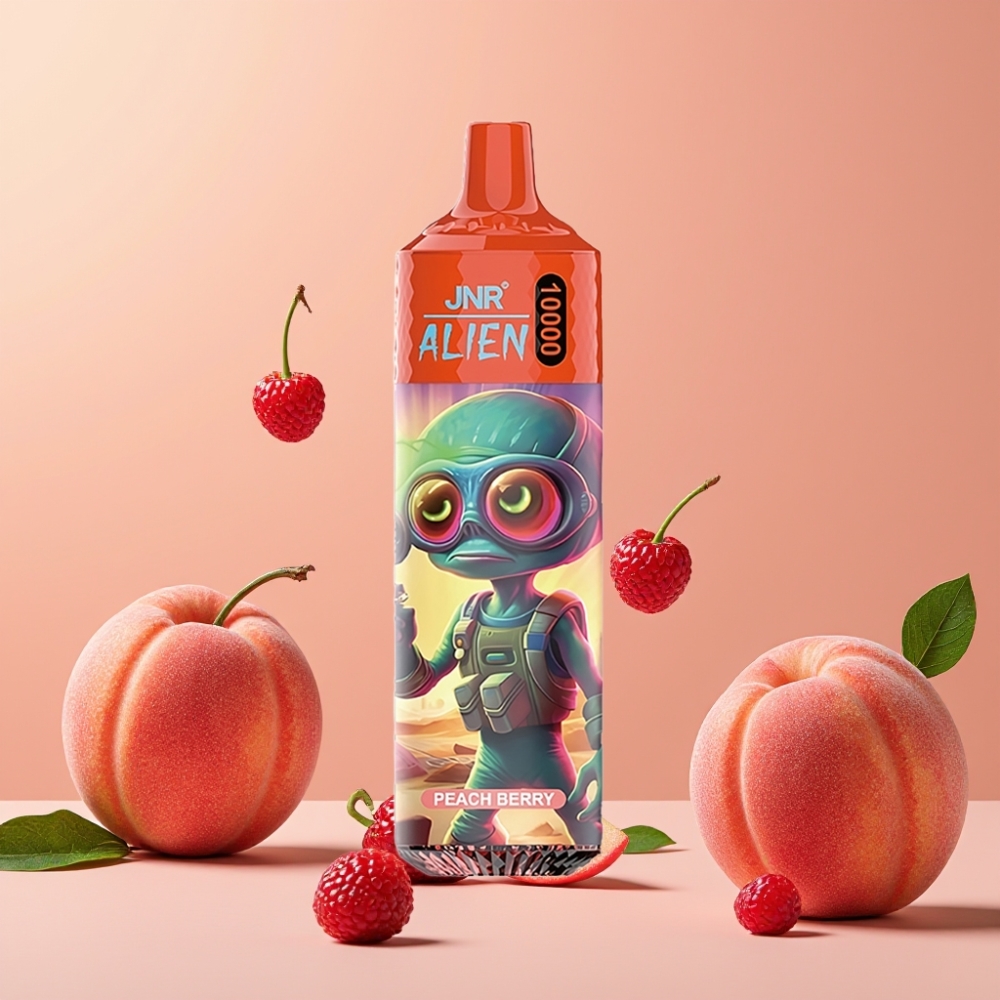 JNR Alien 10000 Puffs Vapeador Desechable Durazno Baya con RGB y Carga Rápida Type-C