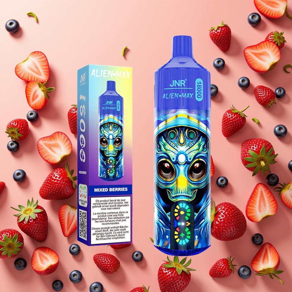 JNR Alien Max 18000 Puffs Vape Disposable Bayas Mixtas con Pantalla LED y Doble Bobina