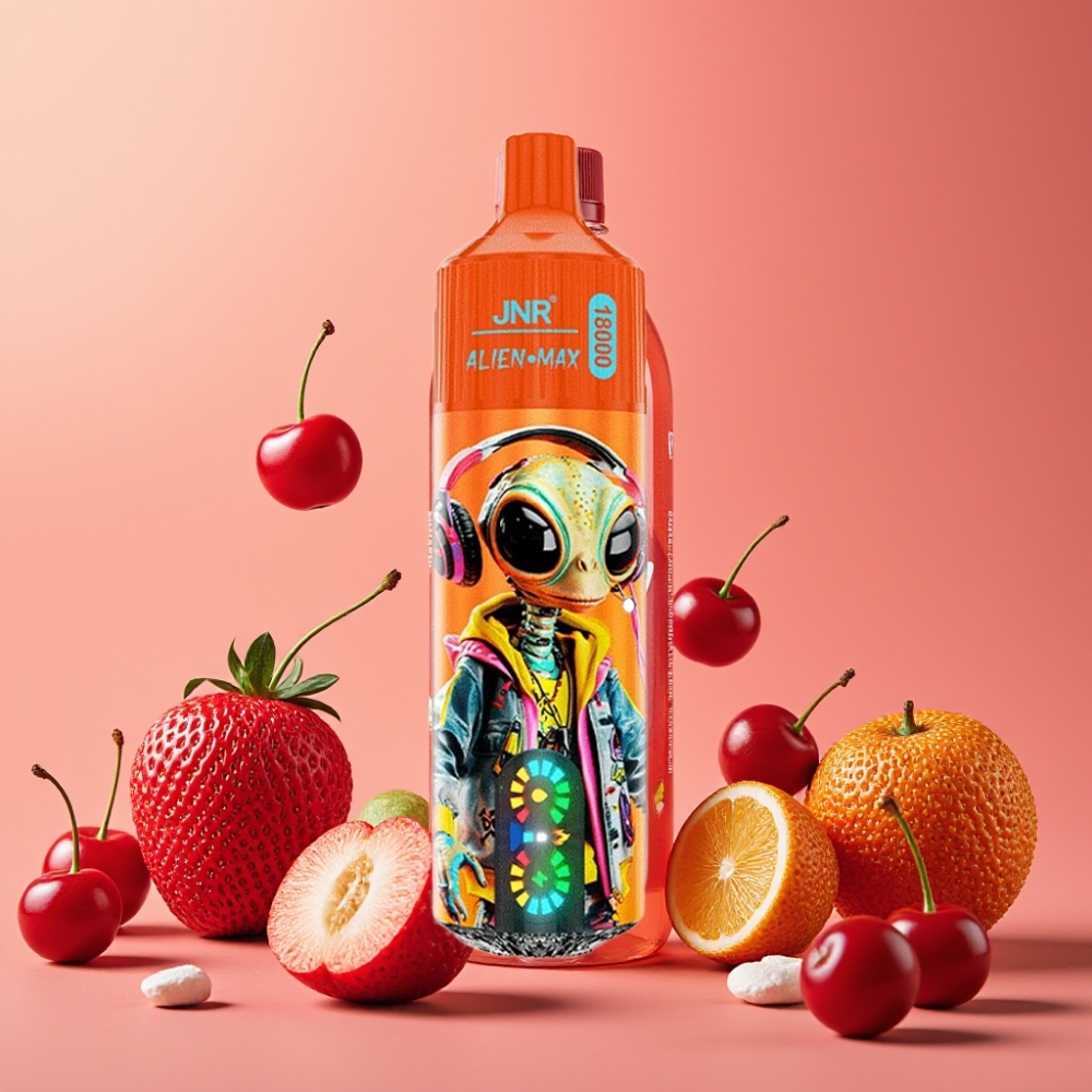 JNR Alien Max 18000 Puffs Vape Fizzy Cereza Cola con Pantalla LED y Doble Bobina