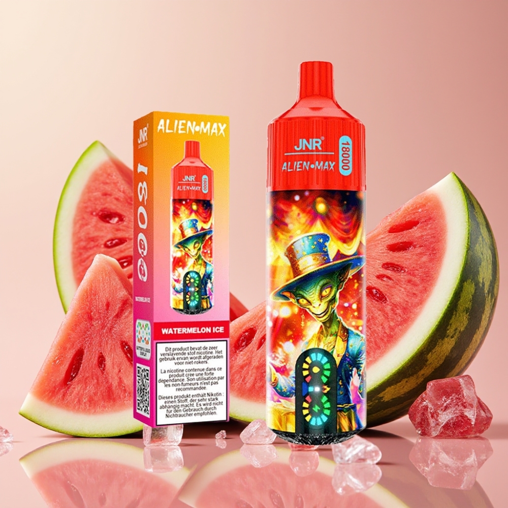 JNR Alien Max 18000 Puffs Vape Sandía Helada con Pantalla LED y Dual Mesh Coil