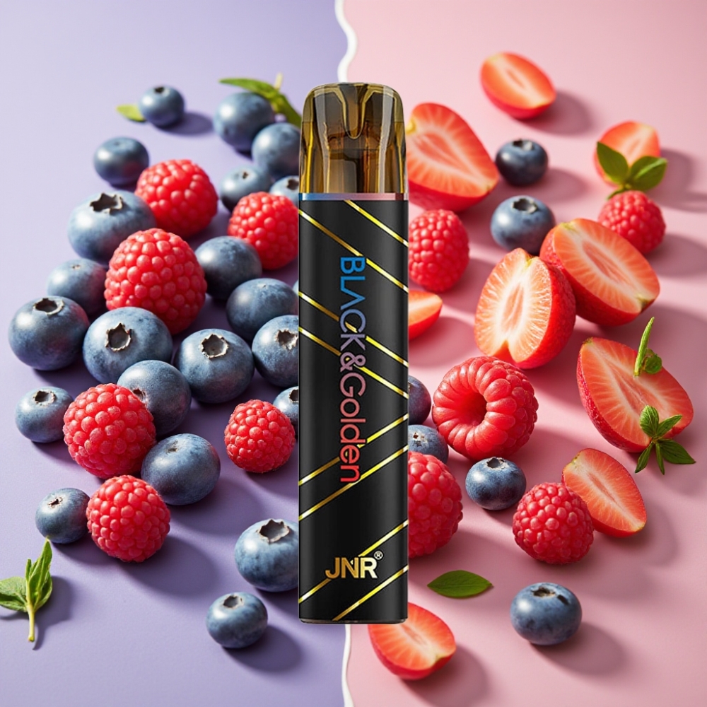 JNR BlackGolden 800 Puffs Desechable Vape Arándano Frambuesa Ácida
