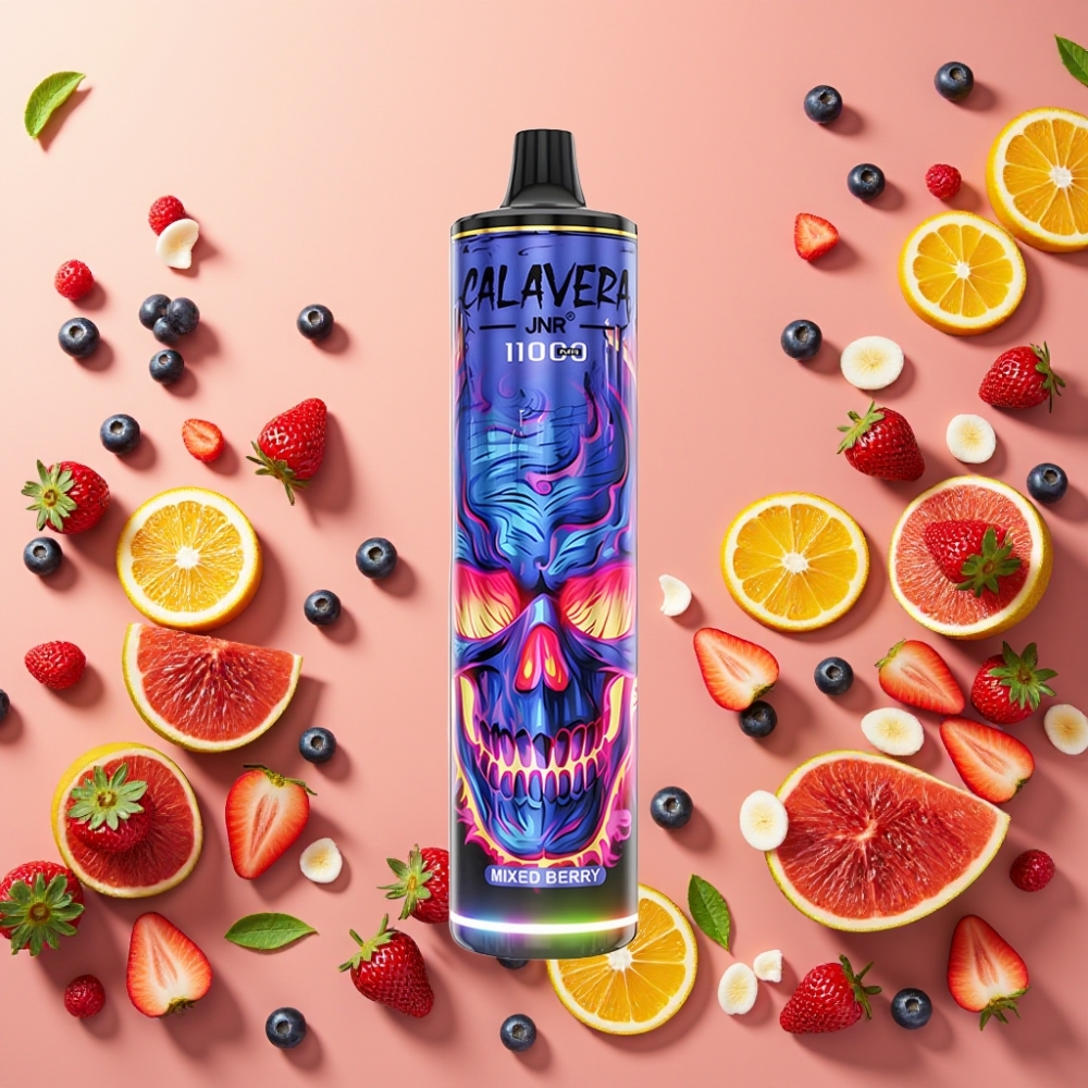 JNR Calavera 11000 Puffs Desechable Vape Bayas Mixtas con Puerto Type-C y 21ml