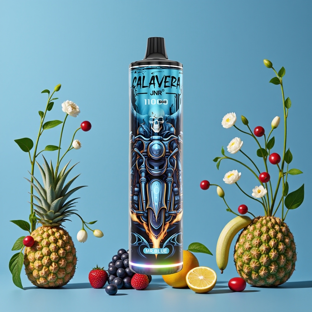 JNR Calavera 11000 Puffs Desechable Vape Sr Azul con Puerto Type-C y 850 mAh