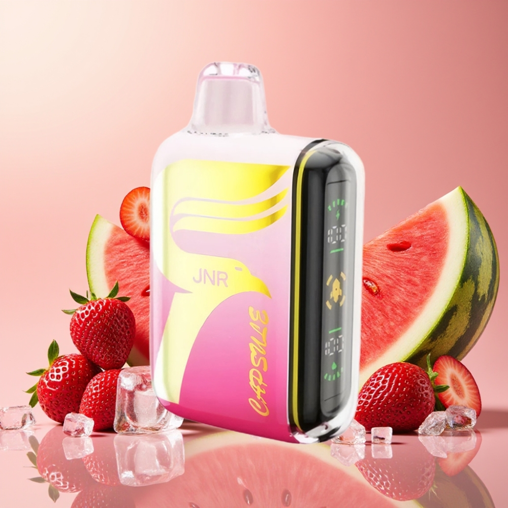 JNR Capsule 15000 Puffs Vape Desechable Fresa Sandía Hielo con Carga Rápida Type-C y Pantalla LED Inteligente