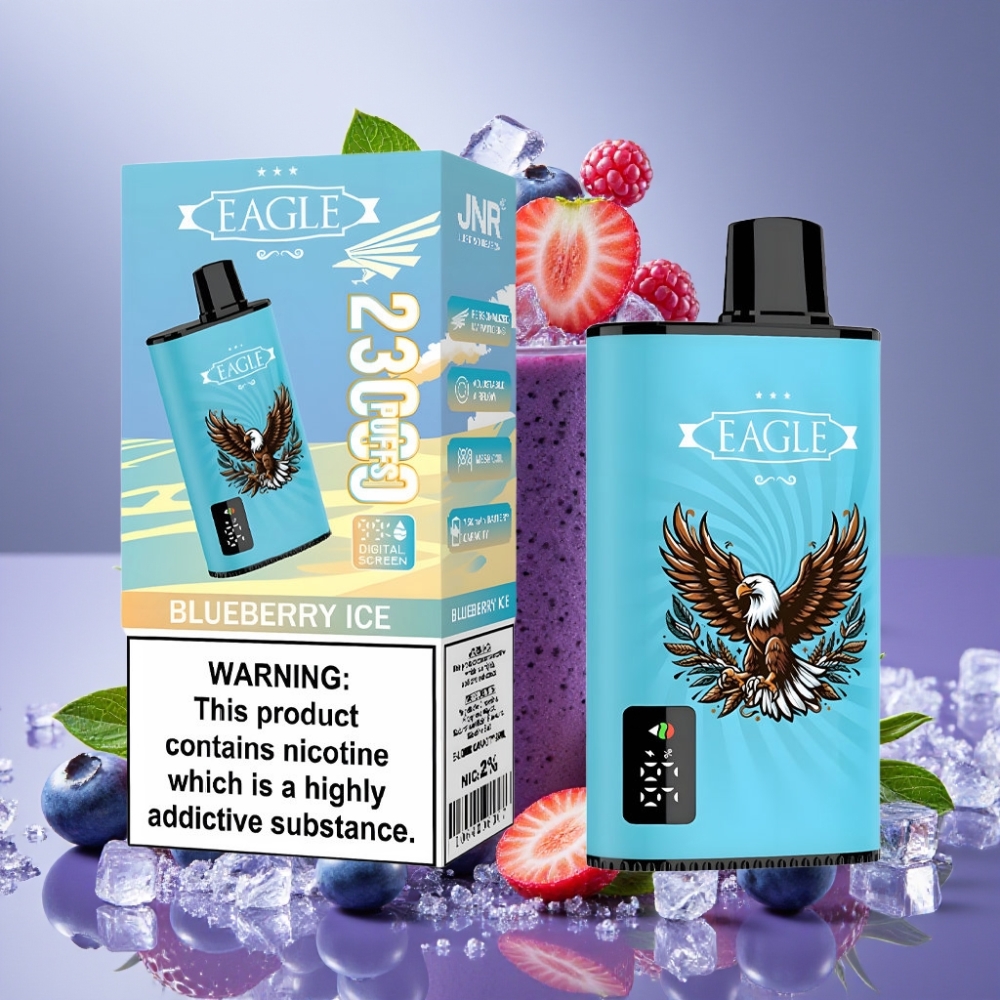 JNR EAGLE Smart 23000 Puffs Desechable Vape Arándano Helado con Pantalla Digital y Coil Mesh 10ohm