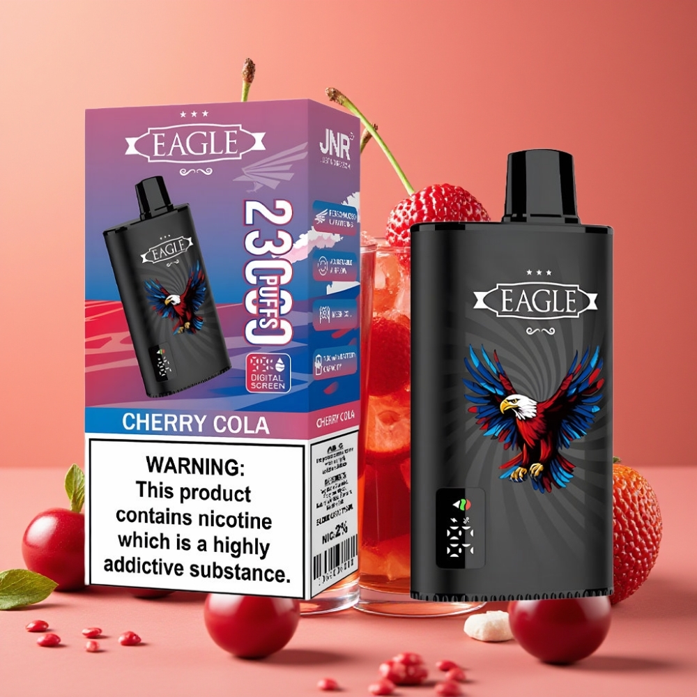 JNR EAGLE Smart 23000 Puffs Desechable Vape Cereza Cola con Pantalla Digital y Bobina Mesh 10ohm