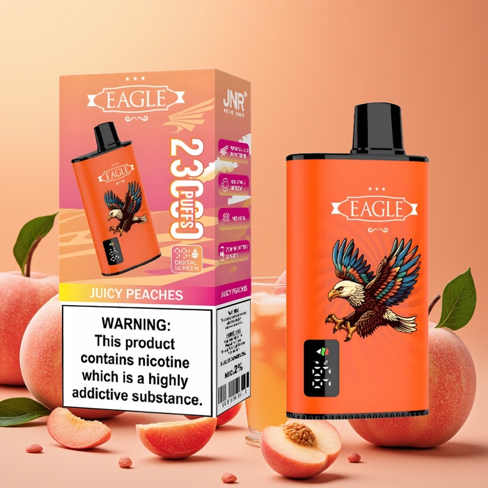 JNR EAGLE Smart 23000 Puffs Desechable Vape Melocotones Jugosos con Pantalla Digital y Batería 750mAh
