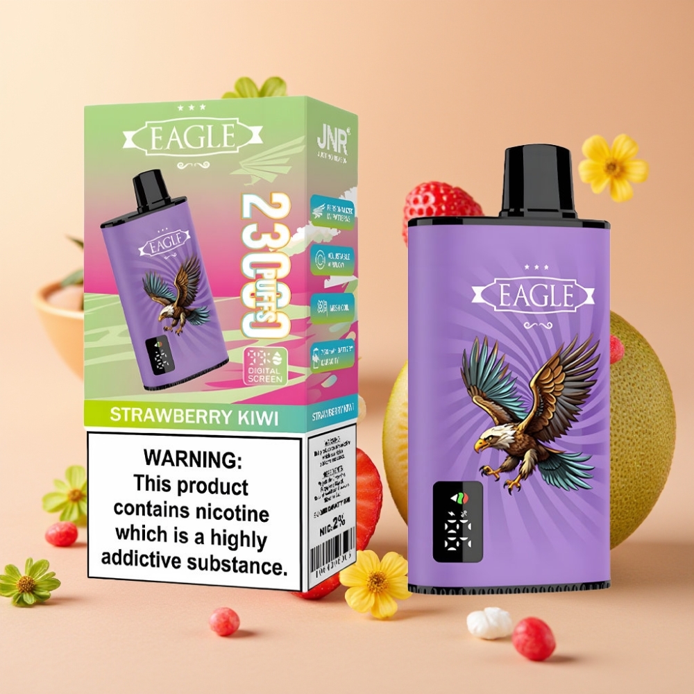 JNR EAGLE Smart 23000 Puffs Disposable Vape Fresa Kiwi con Pantalla Digital y 10ohm Mesh Coil