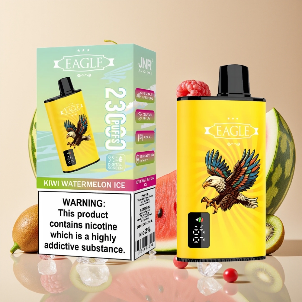JNR EAGLE Smart 23000 Puffs Vape Desechable Kiwi Sandía Hielo con Pantalla Digital y Bobina Mesh 10ohm
