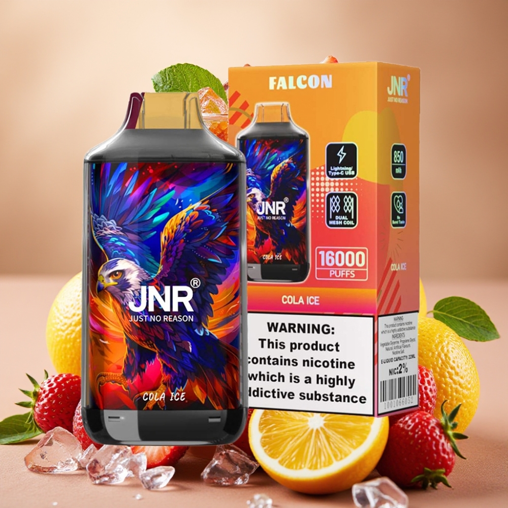 JNR Falcon 16000 Puffs Vape Desechable Cola Helada con Pantalla LED Inteligente