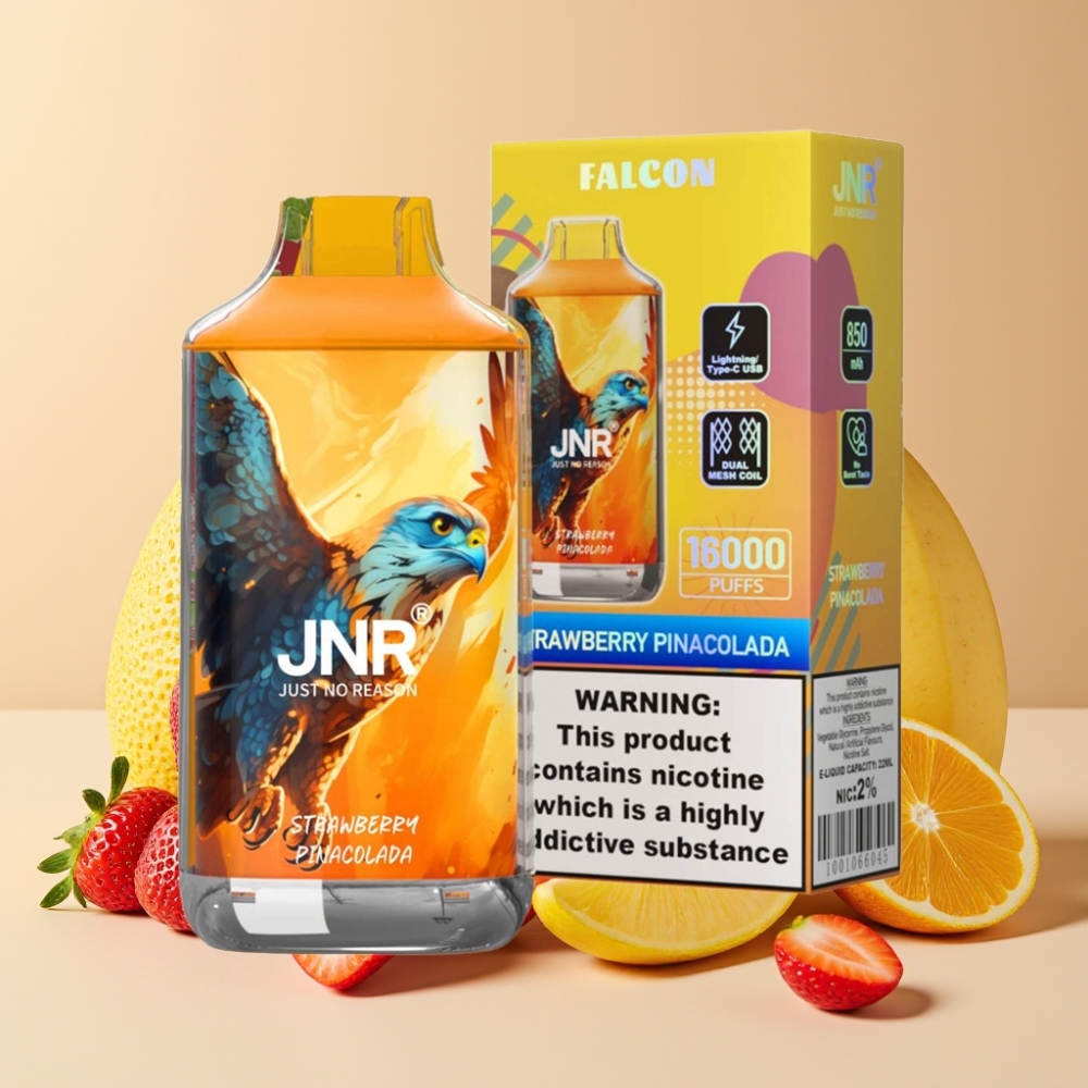 JNR Falcon 16000 Puffs Vape Desechable Fresa Piña Colada 22ml 850mAh