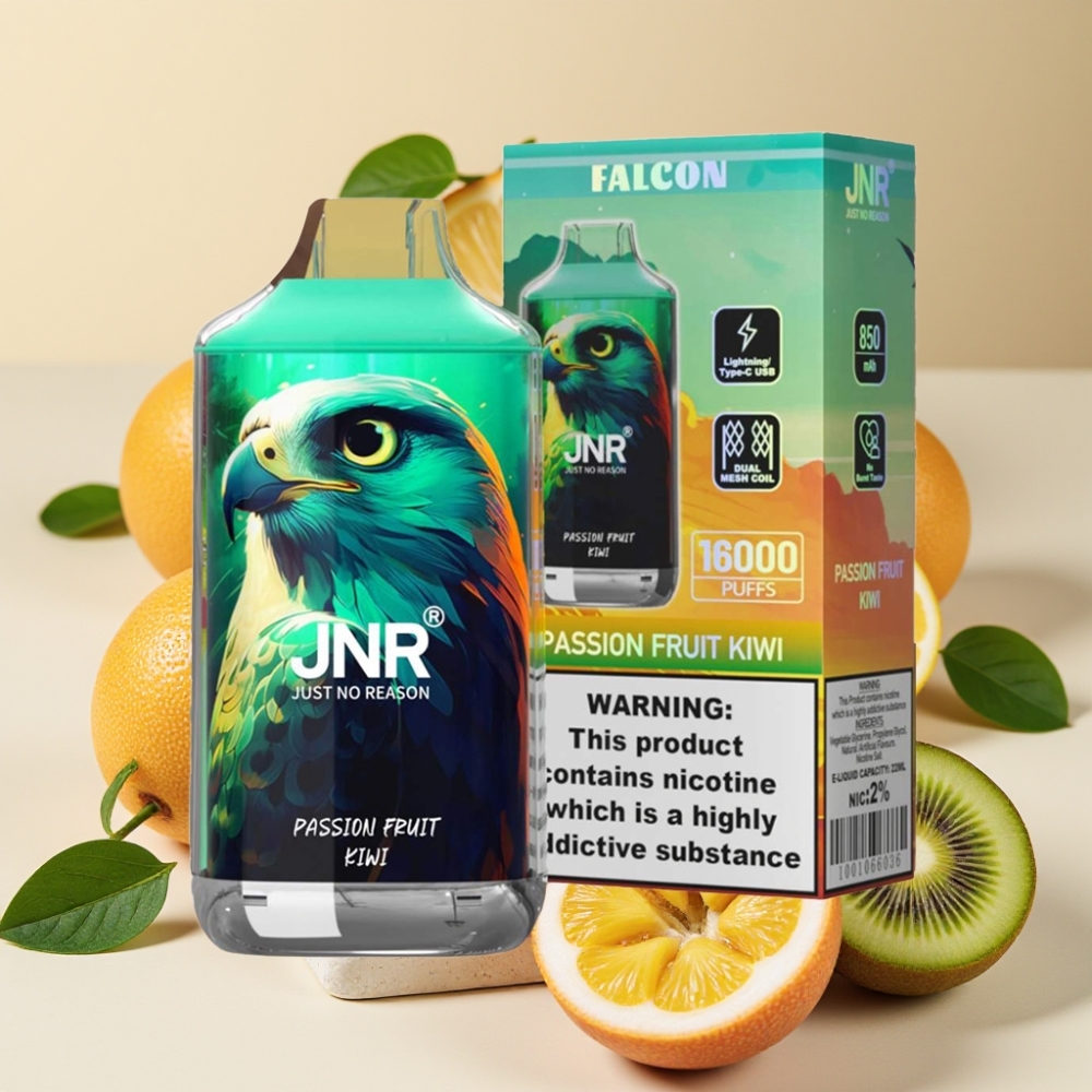 JNR Falcon 16000 Puffs Vape Desechable Maracuyá Kiwi con Pantalla LED Inteligente y 850 mAh