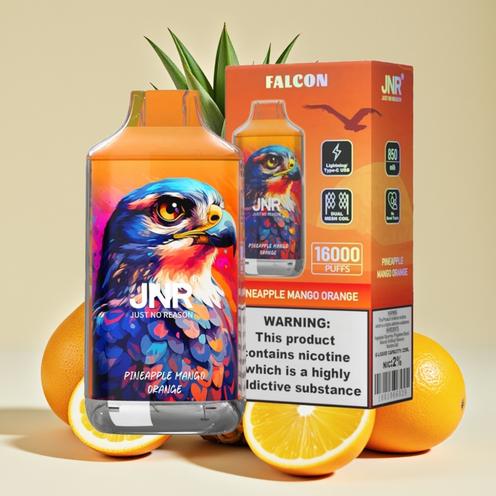 JNR Falcon 16000 Puffs Vape Desechable Piña Mango Naranja 22ml 850mAh